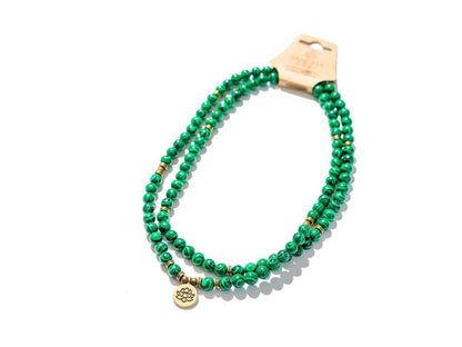 Malachite Mala, necklace or bracelet made at sangha house | Handcrafted & Mindful Products