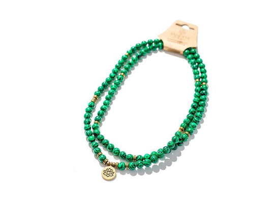 Malachite Mala, necklace or bracelet made at sangha house | Handcrafted & Mindful Products