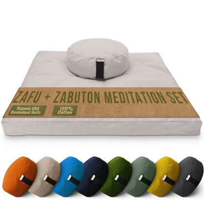 Cotton Meditation Cushion Set – Zafu & Zabuton, USA Made