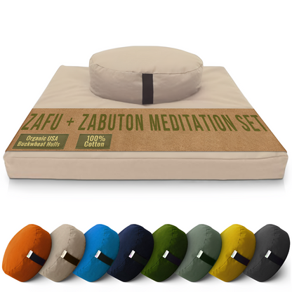Cotton Meditation Cushion Set – Zafu & Zabuton, USA Made
