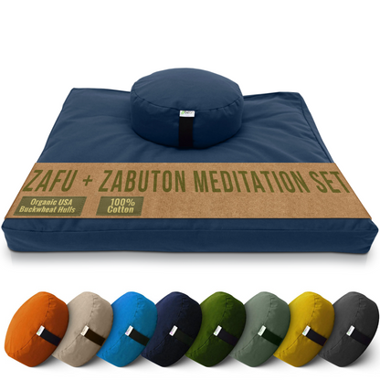 Cotton Meditation Cushion Set – Zafu & Zabuton, USA Made