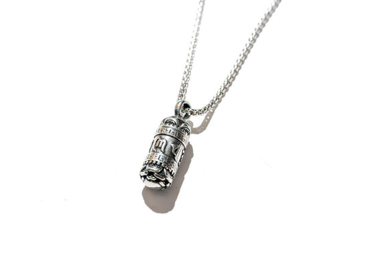 Om Mani Padme Hum pendant with small storage area for Ash or sand. | Handcrafted & Mindful Products