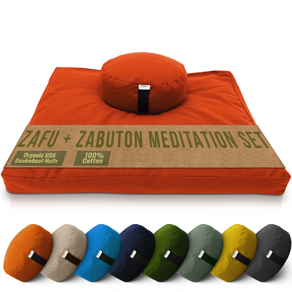 Cotton Meditation Cushion Set – Zafu & Zabuton, USA Made