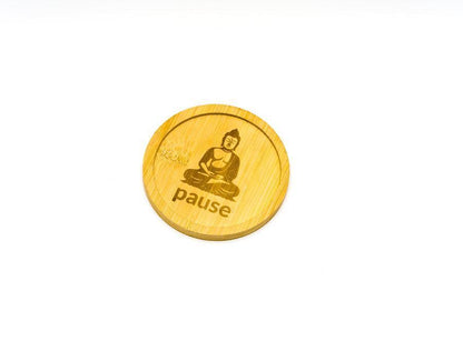 "Pause" Laser Engraved Wooden Coaster Set (4 Pcs.)