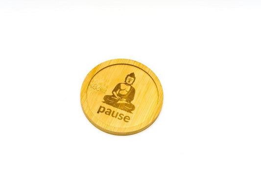 "Pause" Laser Engraved Wooden Coaster Set (4 Pcs.)