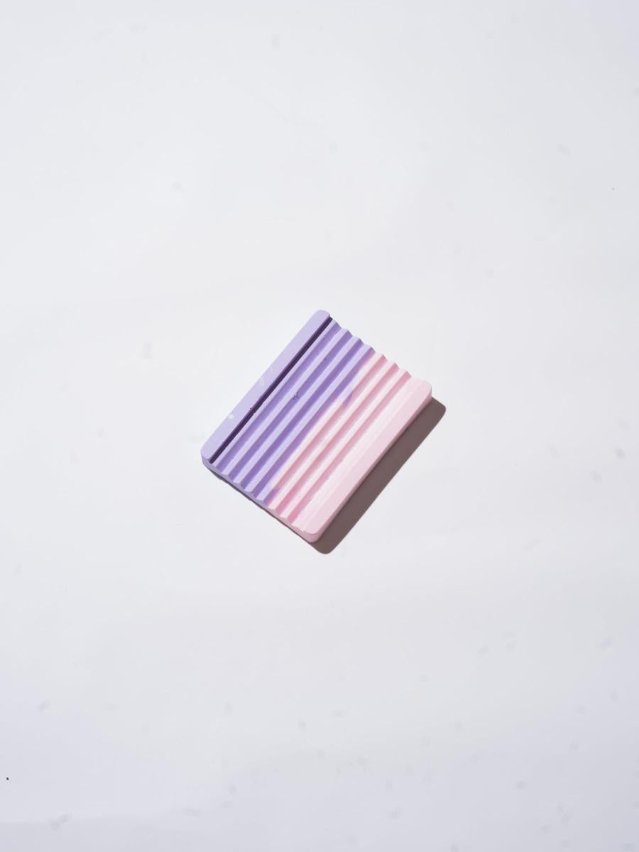 Pink and Lavender Sharp Duo Soap Dish - Handmade at Sangha House