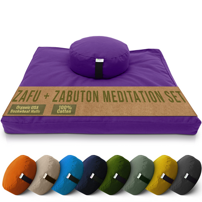 Cotton Meditation Cushion Set – Zafu & Zabuton, USA Made