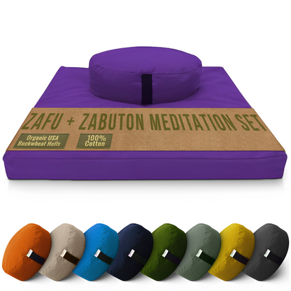 Cotton Meditation Cushion Set – Zafu & Zabuton, USA Made