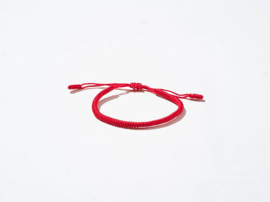 Red Woven String Bracelet - Handmade at Sangha House