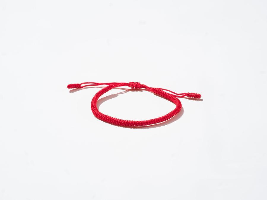 Red Woven String Bracelet - Handmade at Sangha House