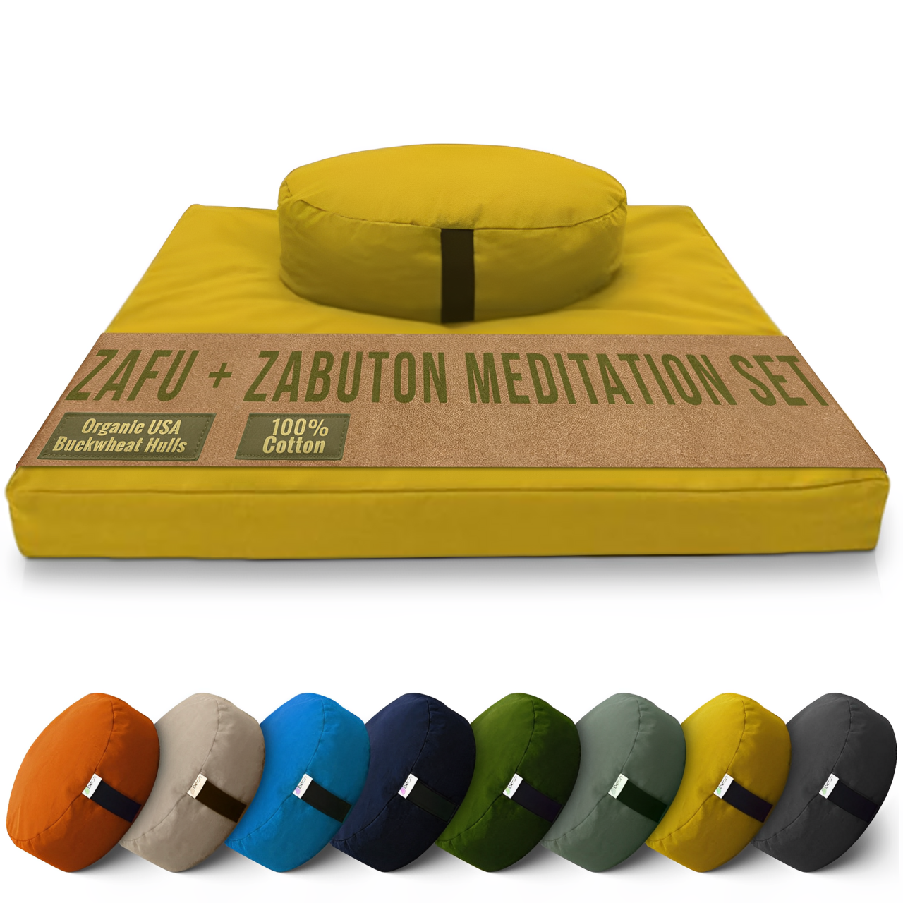 Cotton Meditation Cushion Set – Zafu & Zabuton, USA Made