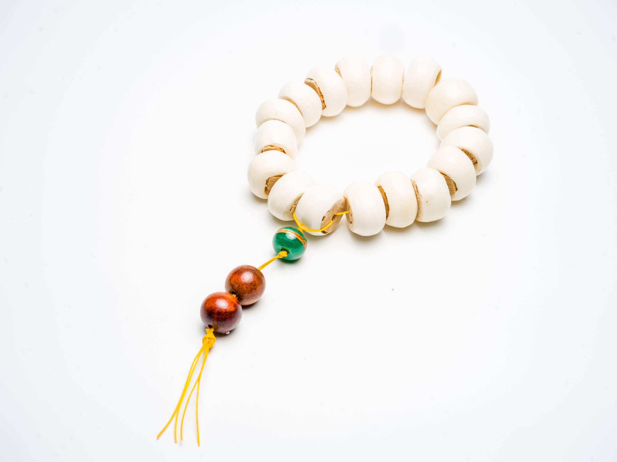 Yak Bone & Glass Mala Bracelet