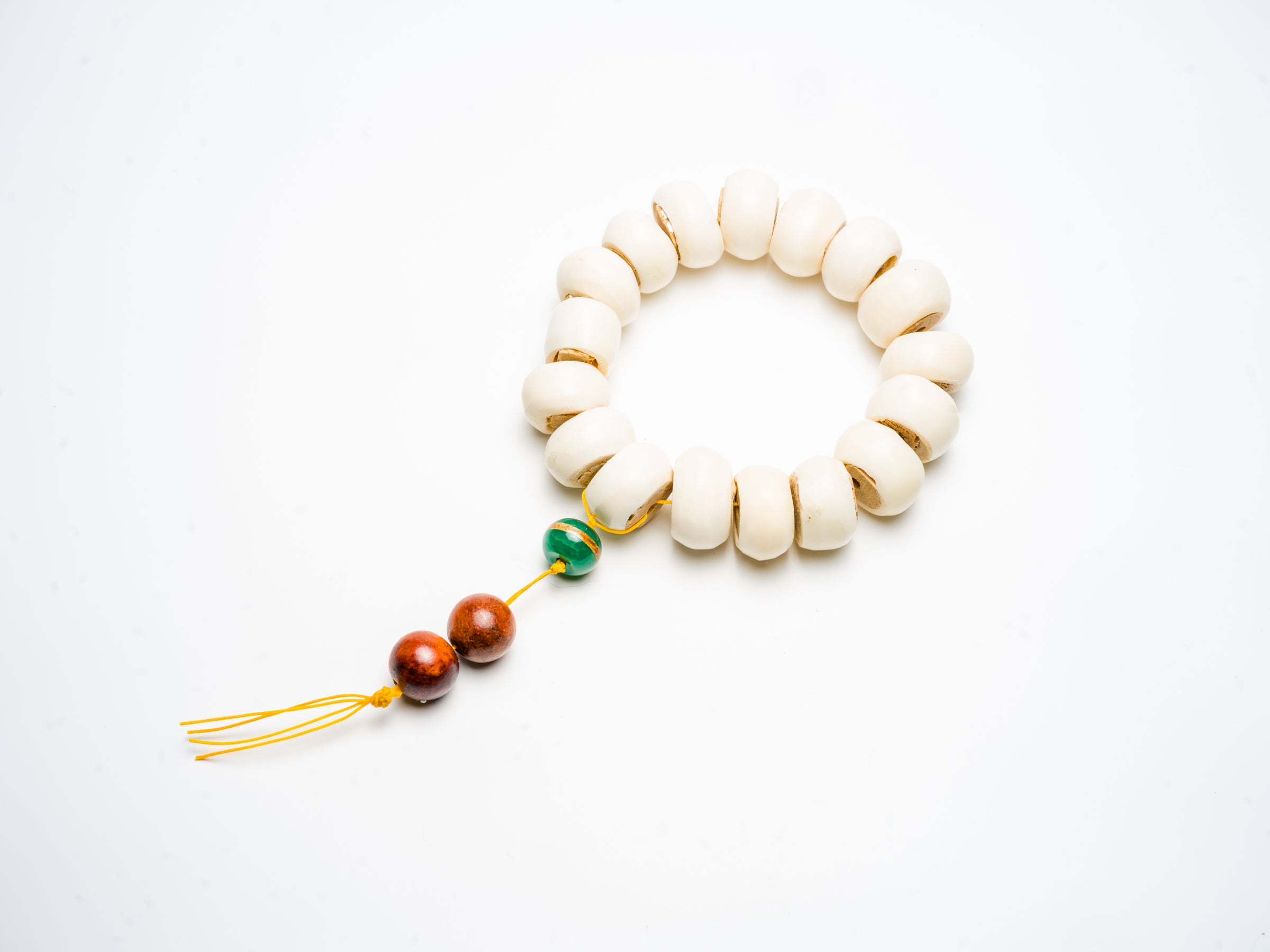 Yak Bone & Glass Mala Bracelet
