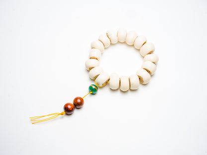 Yak Bone & Glass Mala Bracelet