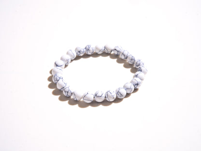 White Hematite Mala Bracelet