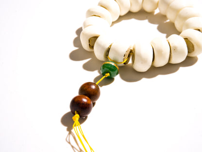Yak Bone & Glass Mala Bracelet