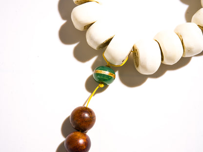 Yak Bone & Glass Mala Bracelet