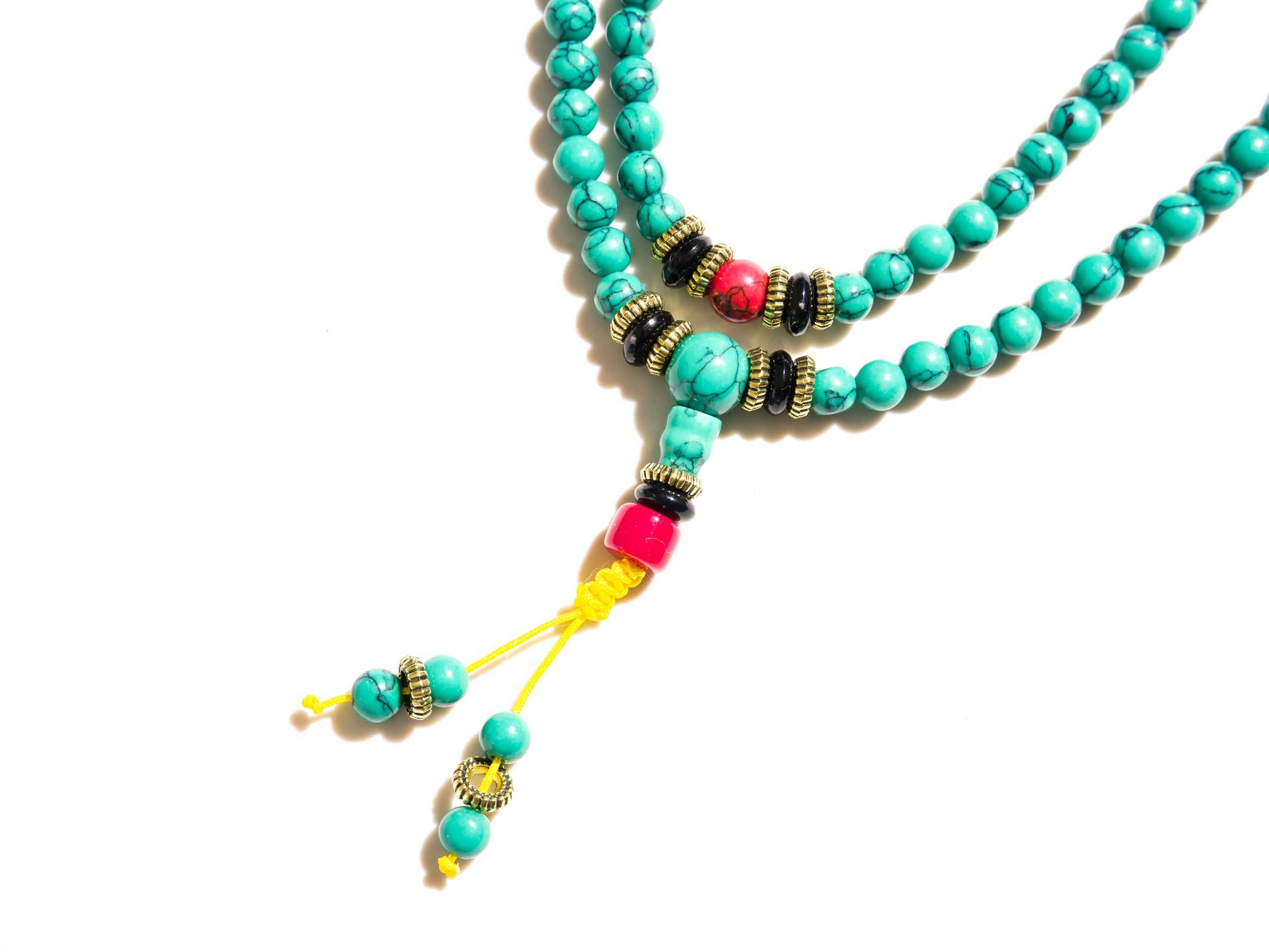 Tibetan Turquoise Mala – Handcrafted Buddhist Prayer Beads