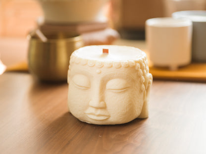 Buddha Head Candle – Hand Poured at Sangha House