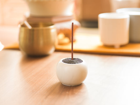 Concrete Sphere Incense Holder