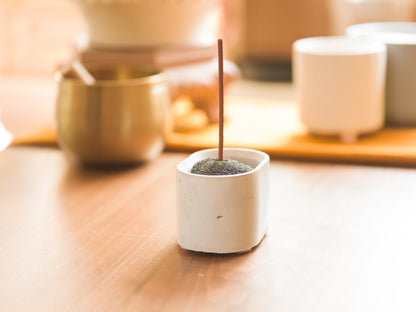 Oval Concrete Incense Burner - Made at Sangha House