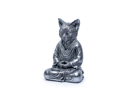 Cat Buddha Statue - Silver