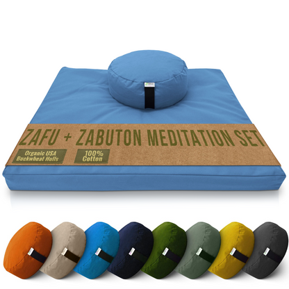 Cotton Meditation Cushion Set – Zafu & Zabuton, USA Made
