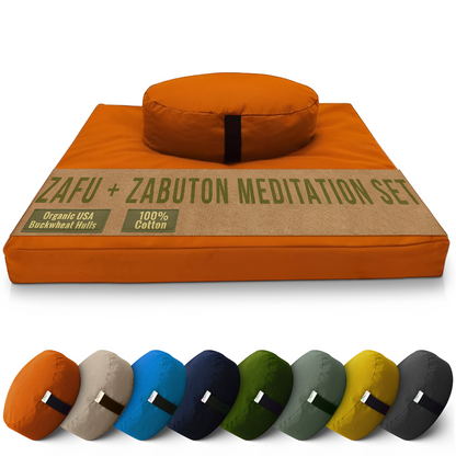 Cotton Meditation Cushion Set – Zafu & Zabuton, USA Made