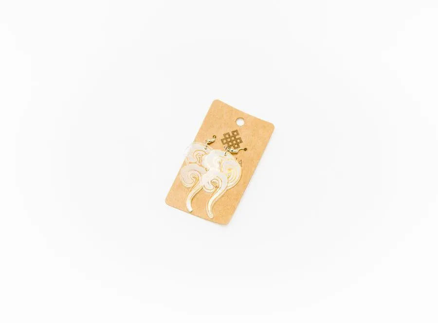 Tibetan Cloud Laser Cut Acrylic Earrings – Sangha Shop Exclusive