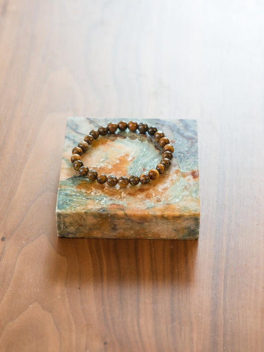 Tibetan Tiger’s Eye Mala Bracelet – Strength, Focus & Good Vibes 🐅✨