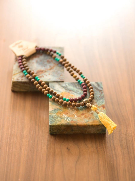 Turquoise and Rosewood Mala Beads