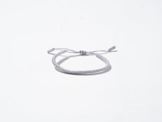 White Woven String Bracelet - Handmade at Sangha House