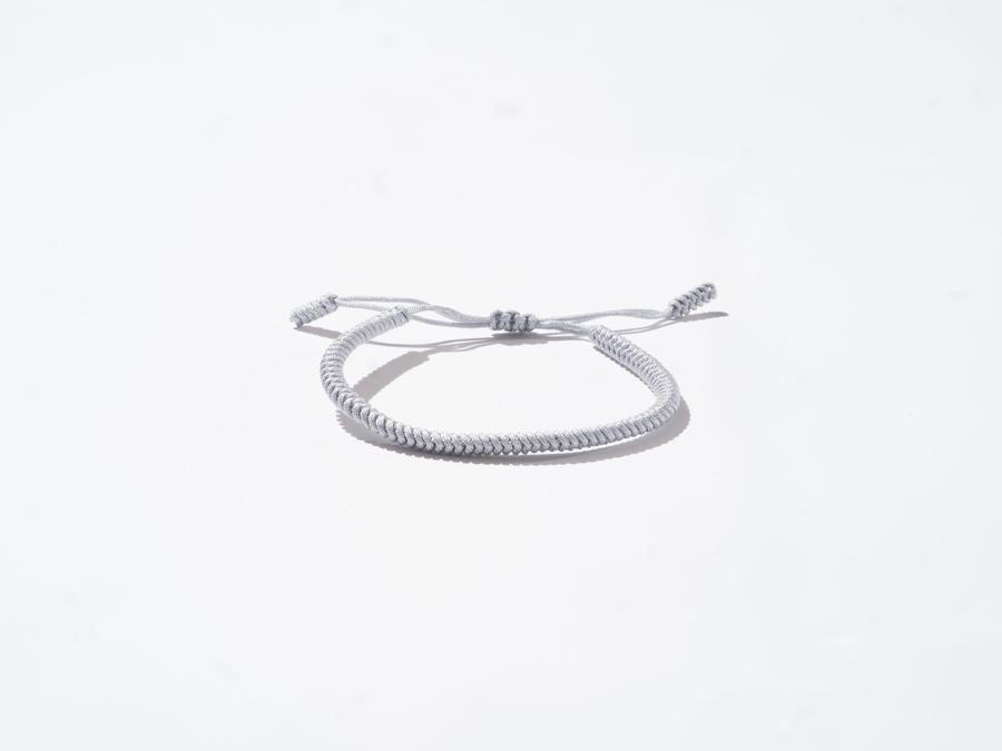 White Woven String Bracelet - Handmade at Sangha House