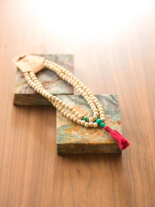 Yak Bone and Turquoise Mala Beads