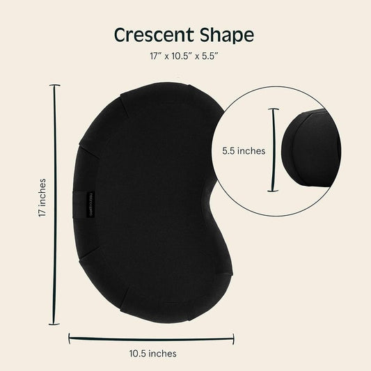 Zafu Crescent Meditation Cushion - Black