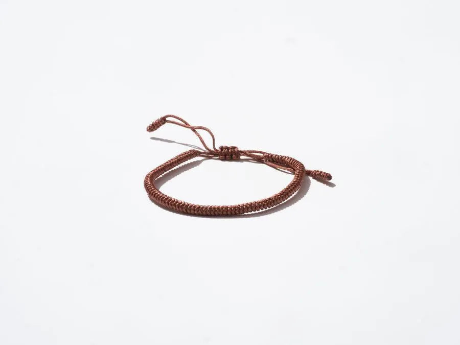 Brown Woven String Bracelet - Handmade at Sangha House