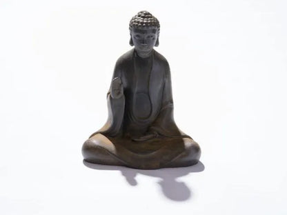 Cast Iron Buddha Statue | Palm Mudra | 6"