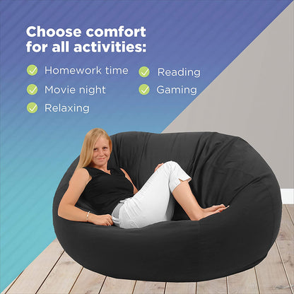 Comfy Bean Bag Loveseat – Cotton, Organic, or Hemp