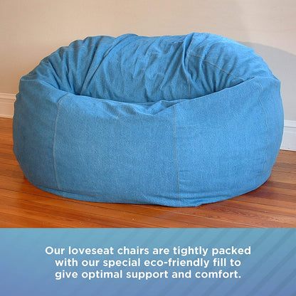 Comfy Bean Bag Loveseat – Cotton, Organic, or Hemp