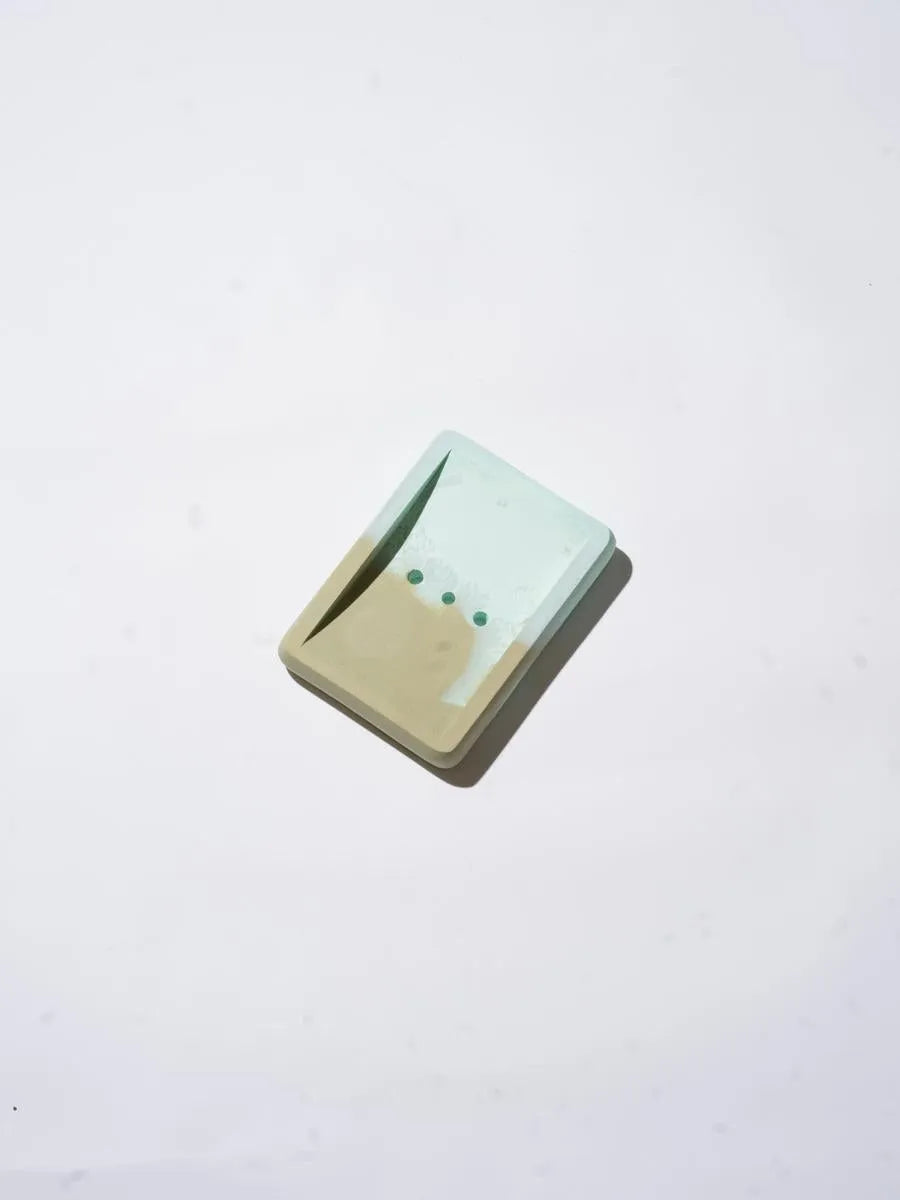 Green and Teal Smooth Duo Soap Dish | Sustainably made at Sangha House - Handmade at Sangha House
