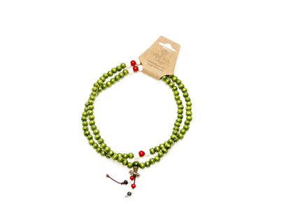 Green Bead Mala | 108 Prayer Beads for Growth, Healing & Balance