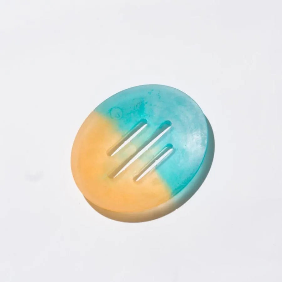 Orange and Blue Oval Duo Soap Dish – Handmade at Sangha House