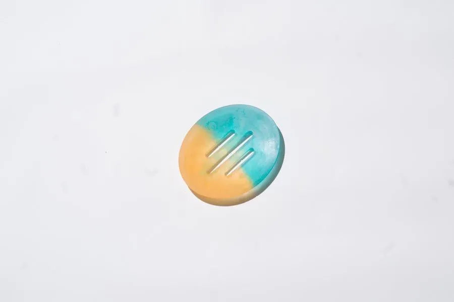 Orange and Blue Oval Duo Soap Dish – Handmade at Sangha House