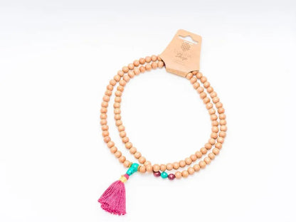 Sandalwood and Brass Mala - Meditation & Prayer Beads