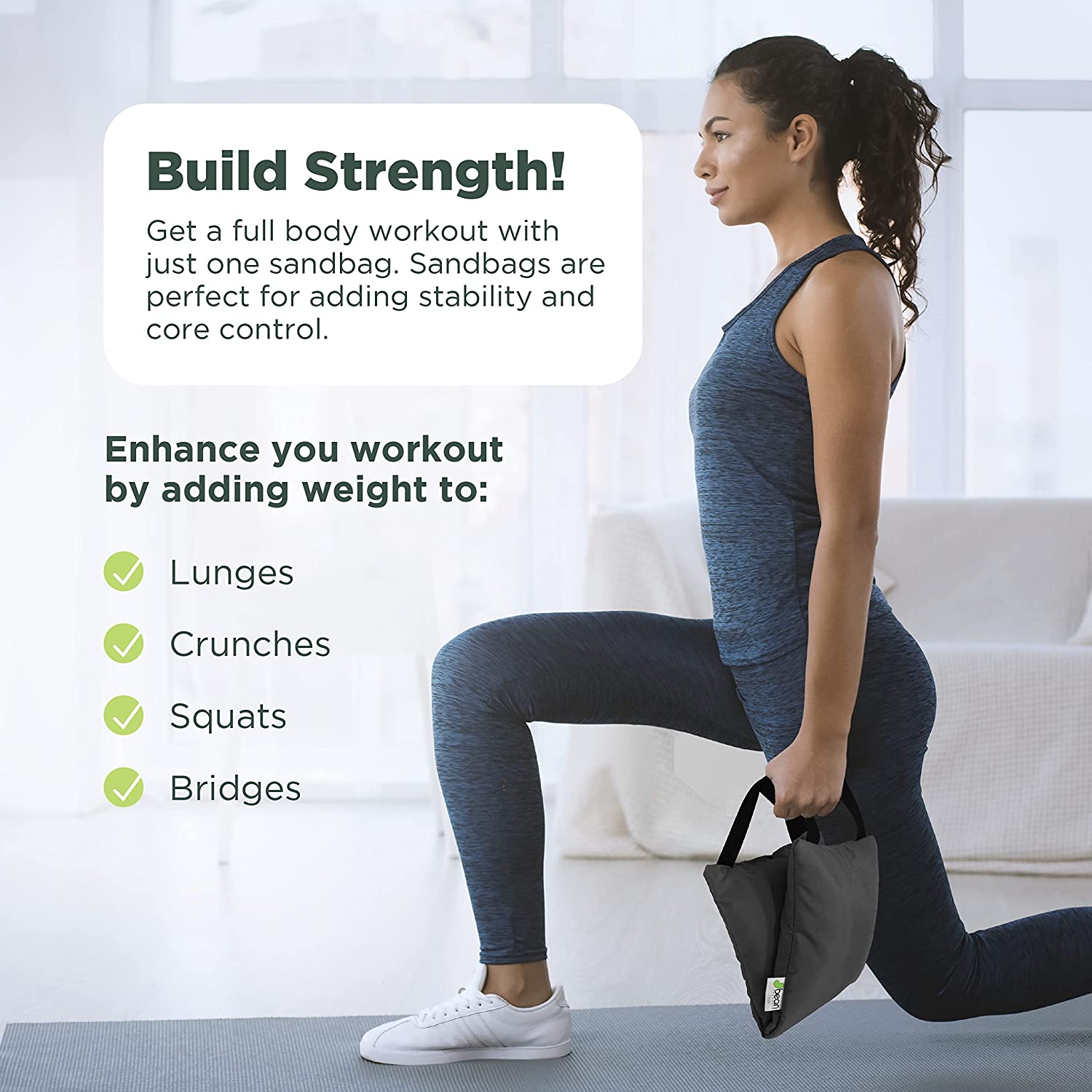 Yoga Sandbag – 10 lb Dust-Free Strength & Balance Tool