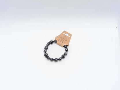 Skull Bead Mala Bracelet – Black Tibetan Howlite