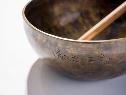 Tibetan Singing Bowl - 12 Inch (Inscribed with "Om Mani Padme Hum")