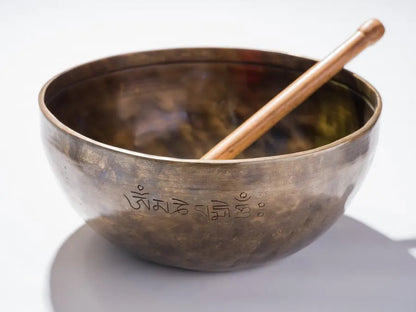 Tibetan Singing Bowl - 12 Inch (Inscribed with "Om Mani Padme Hum")