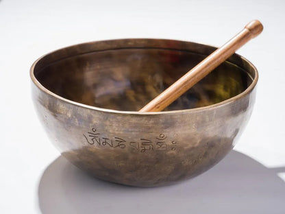 Tibetan Singing Bowl - 12 Inch (Inscribed with "Om Mani Padme Hum")