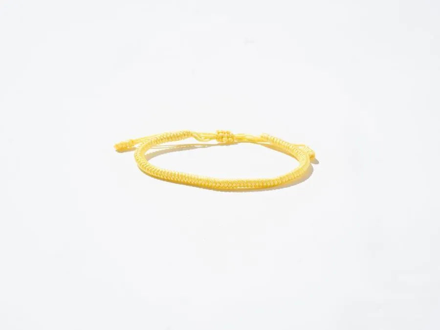 Yellow Woven String Bracelet - Handmade at Sangha House